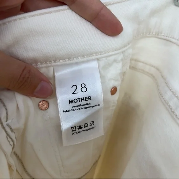 Mother The Twister Skimp Wide Leg Classic Denim Jeans in Cream Puff 28 NWT - Picture 10 of 12